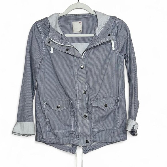 Blue and White Vintage Striped Lightweight Jacket - Picture 1 of 1